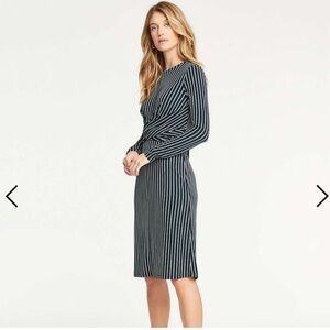 NWT Ann Taylor Striped Jersey Wrap Front Dress Size 8